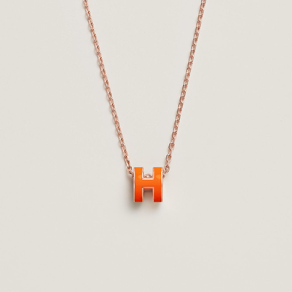 18K Mini Pop Hermes Orange Necklace