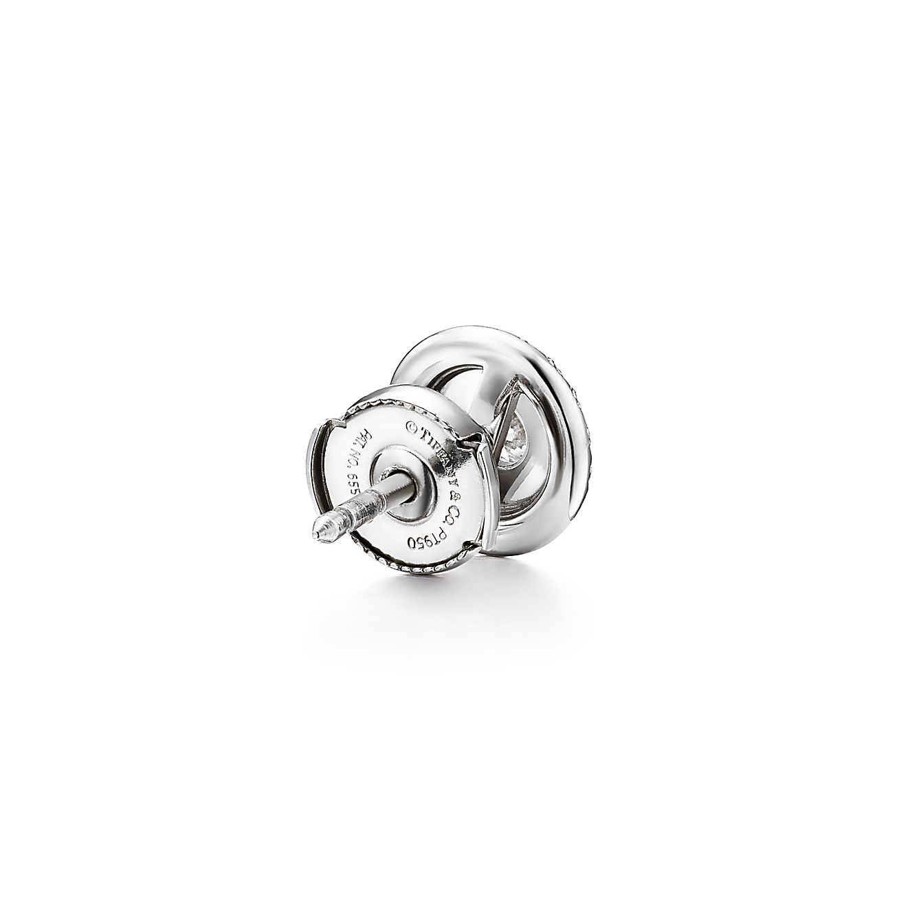 18K Tiffany Soleste Diamonds White Gold Earrings