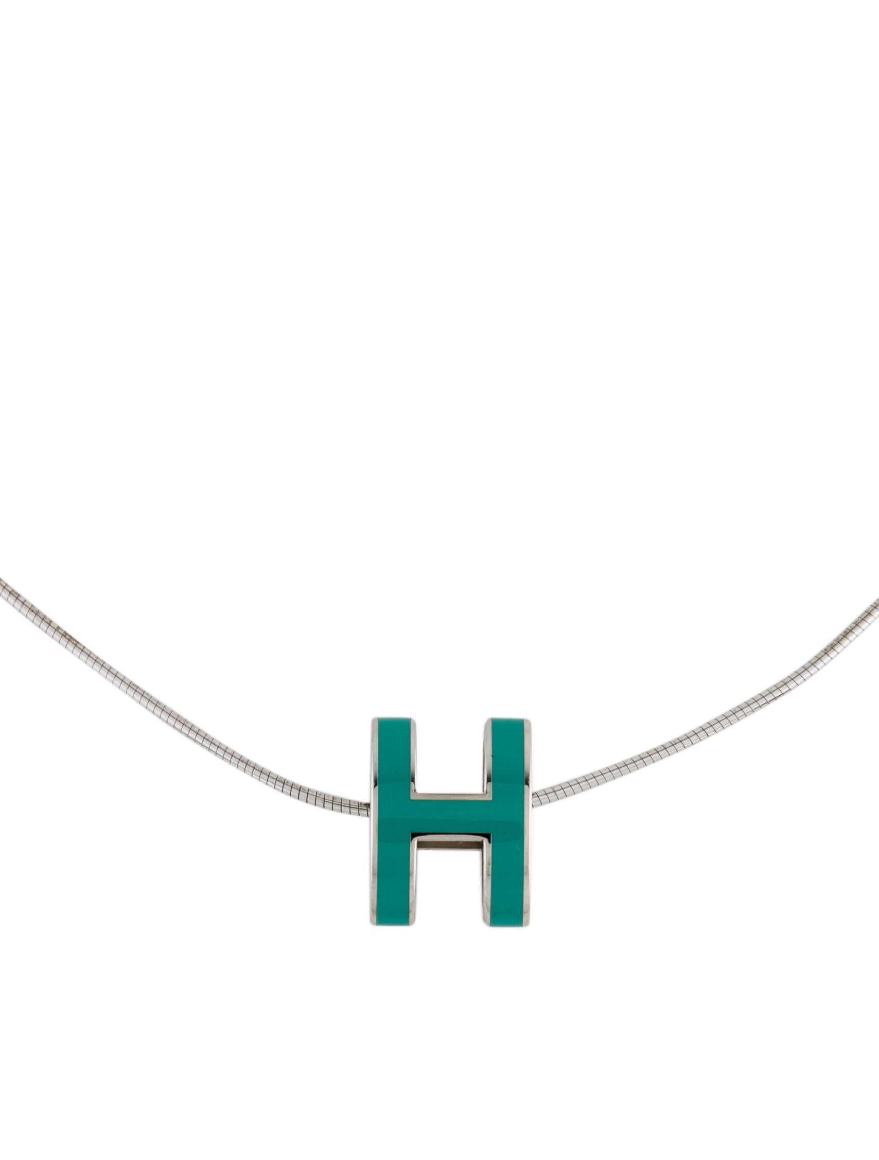 18K Mini Pop Hermes Green Necklace