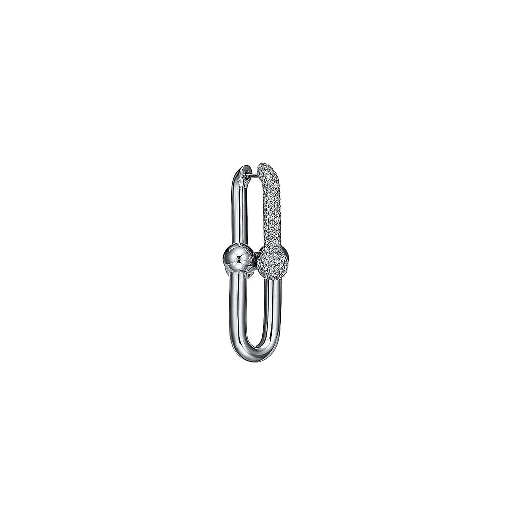 18K Tiffany HardWear Large Link Diamonds Earrings