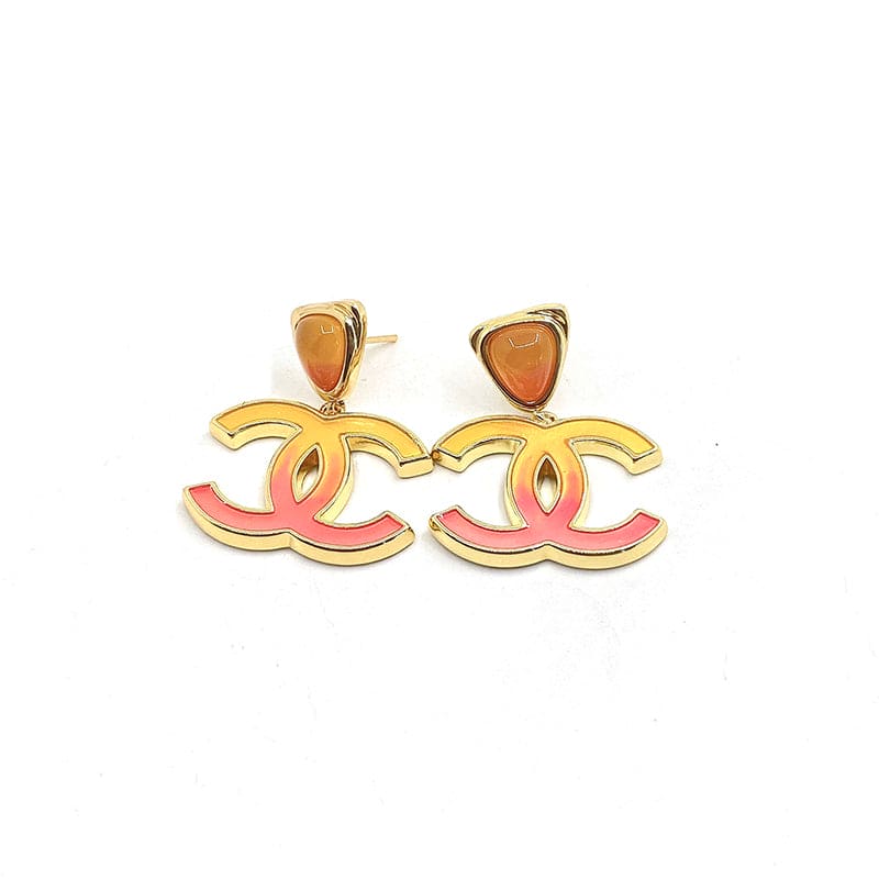 18K Classic Peach  Chanel Dangle Earrings