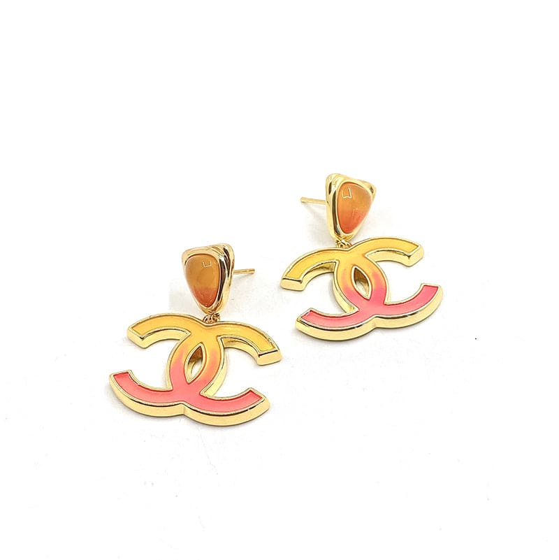 18K Classic Peach  Chanel Dangle Earrings