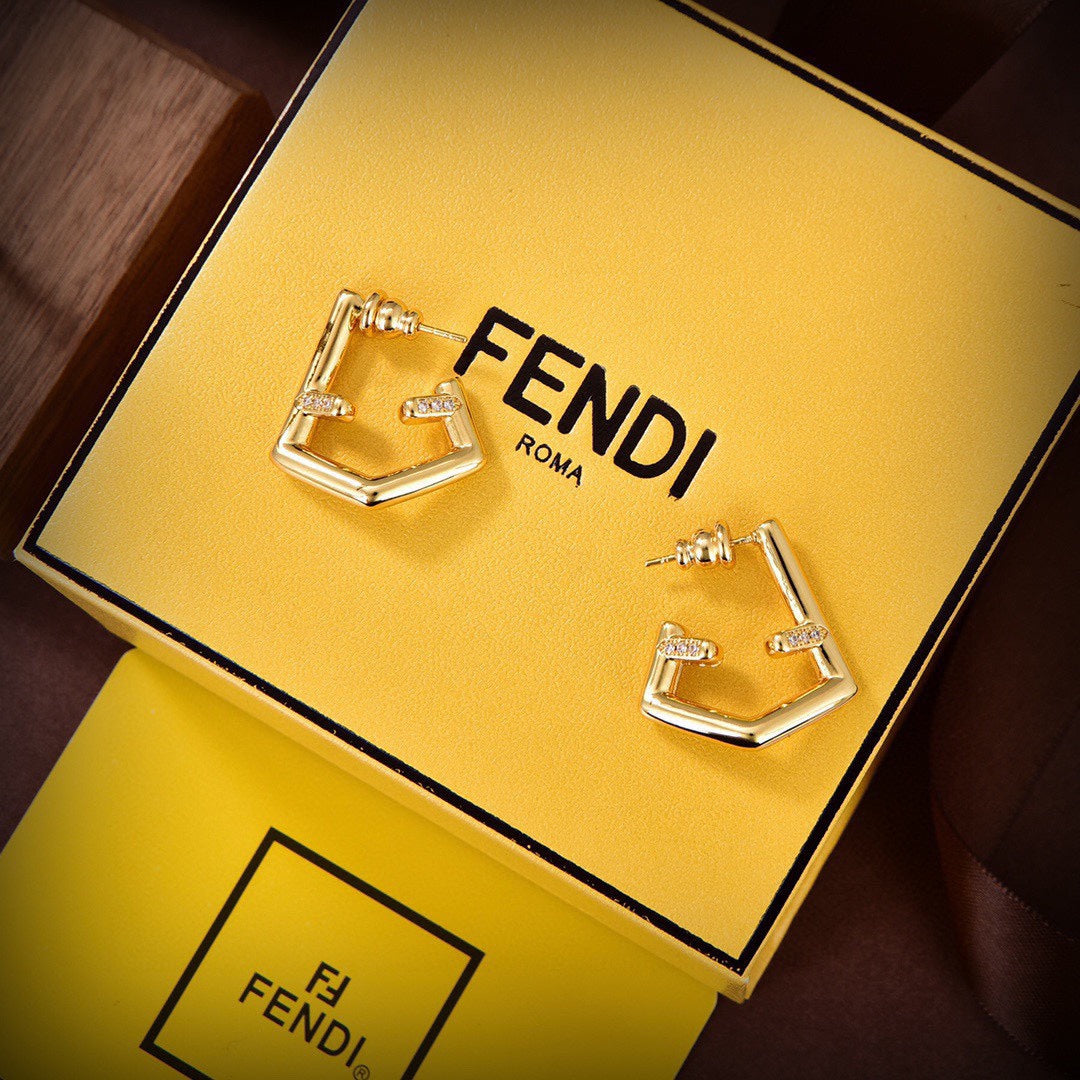 18K Fendi First Earrings