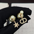 18K Dior Tribales Leaf Pearl Earrings