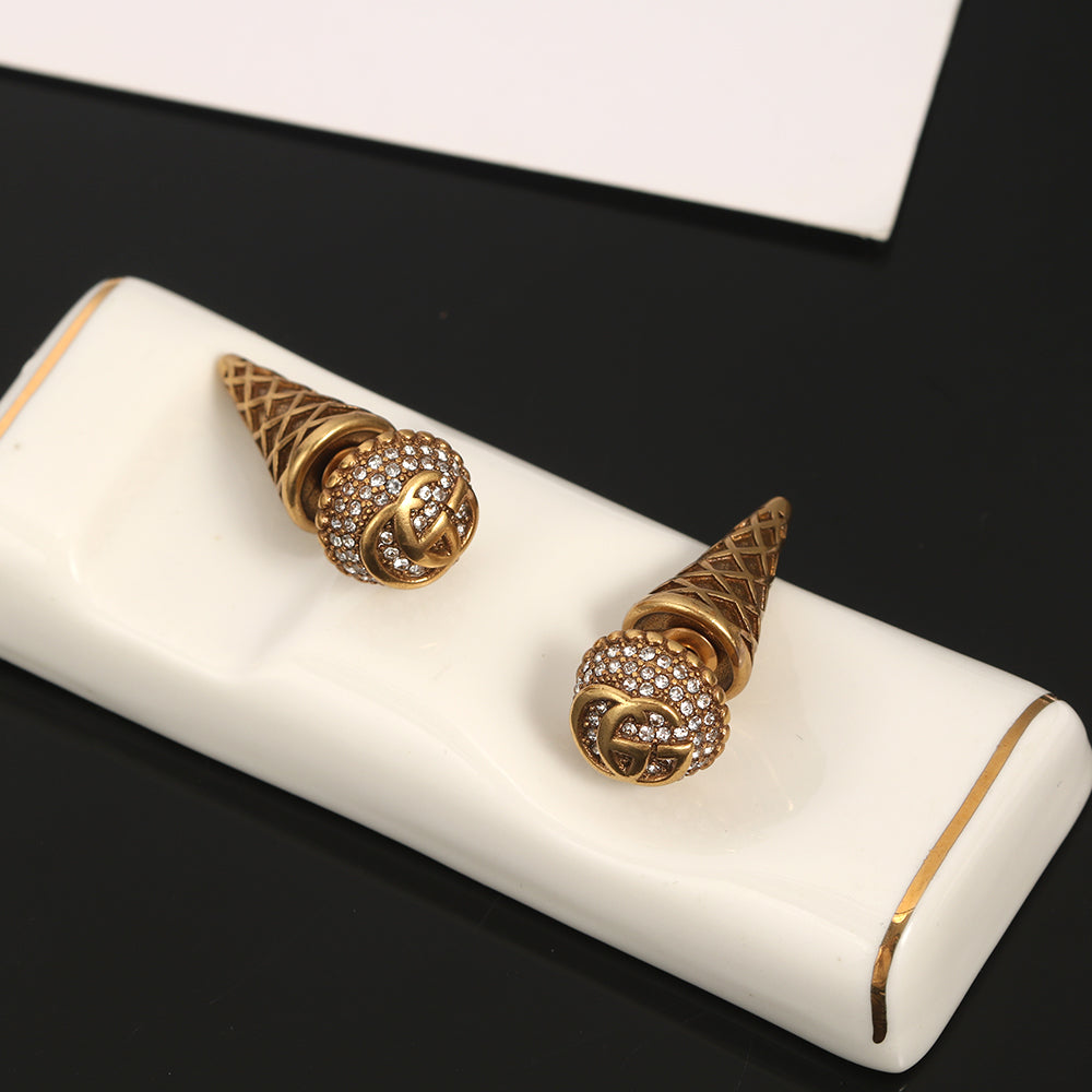 18K Double Gucci Vintage Earrings
