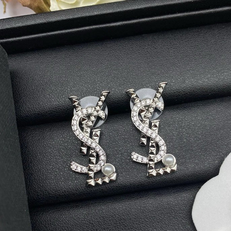 18K YSL Gold Diamond Earrings
