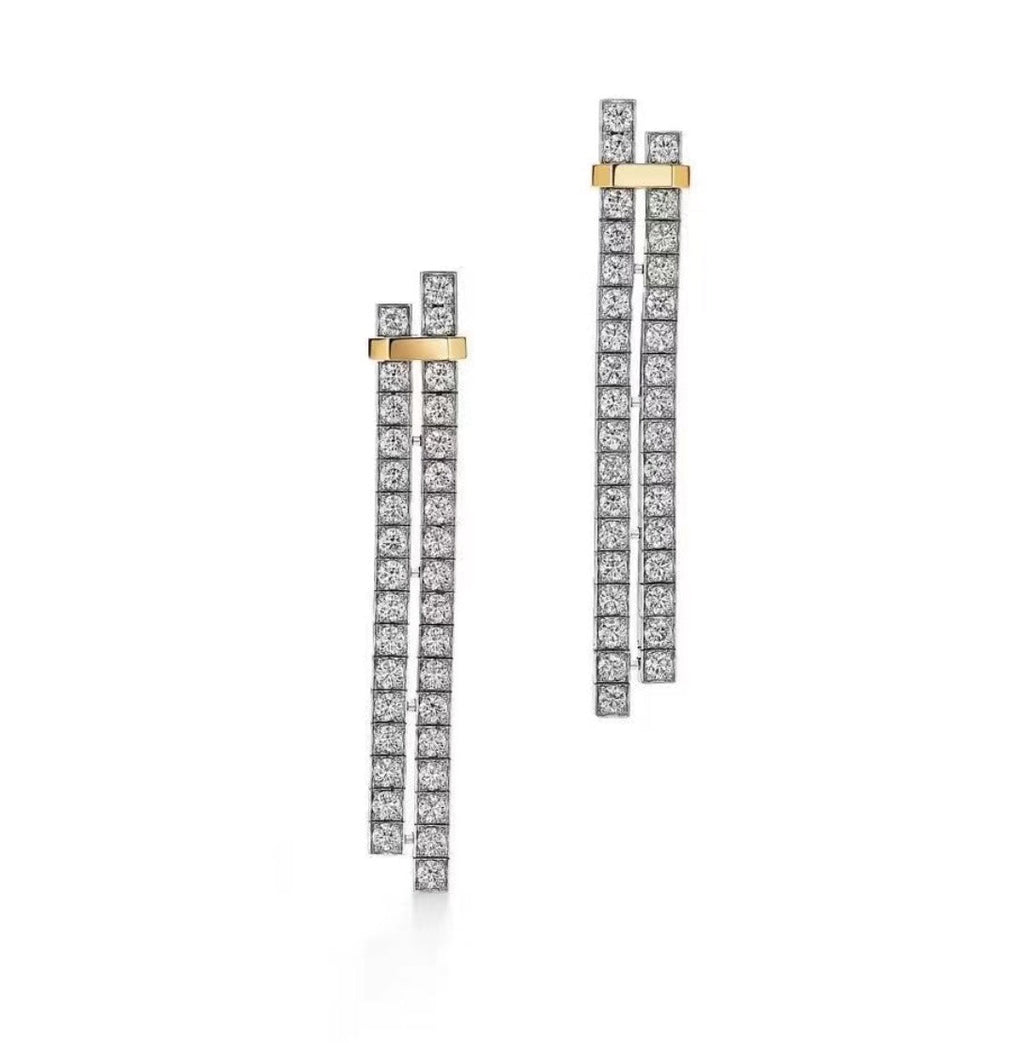 18K Tiffany Edge Drop Earrings