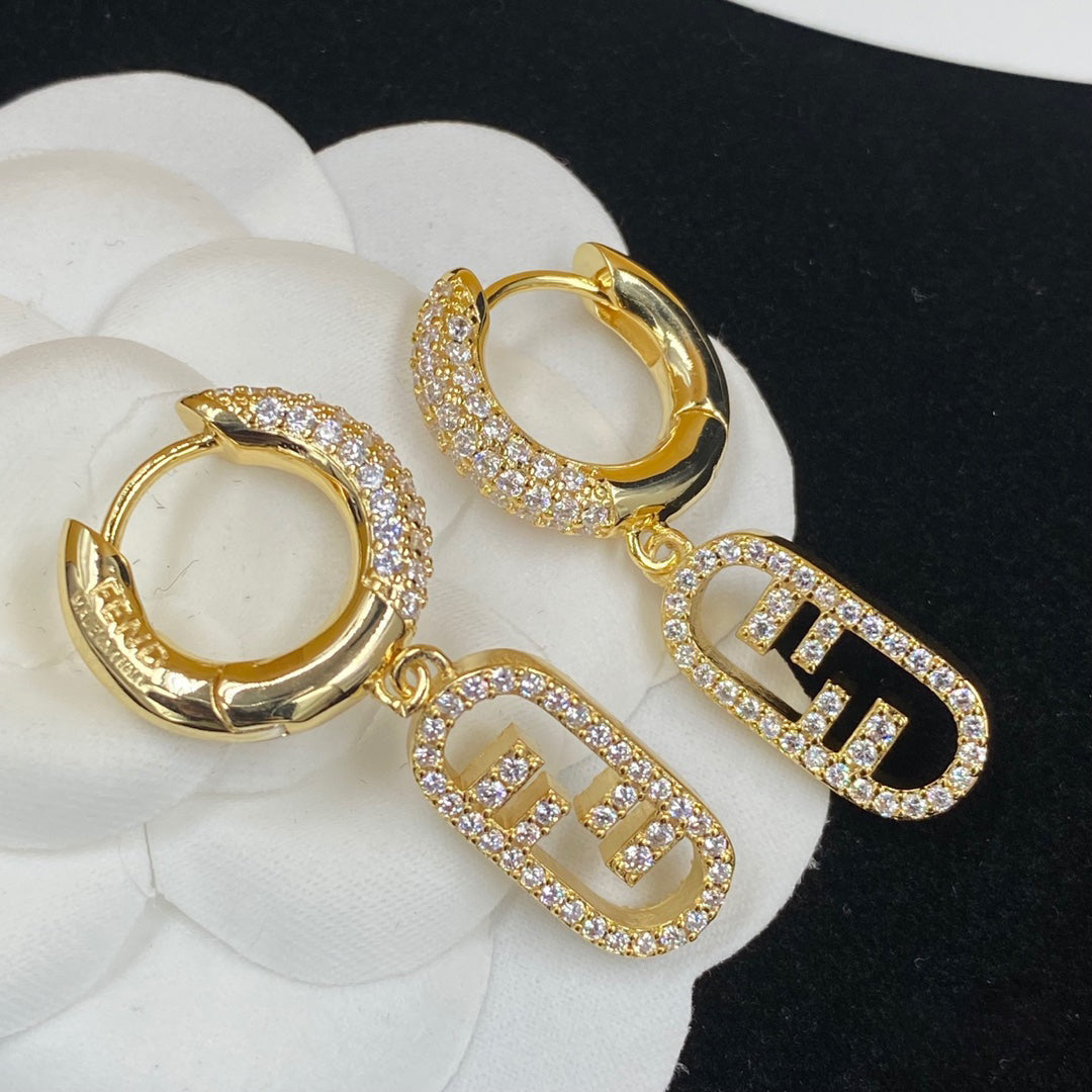 18K Fendi OLock Diamonds Earrings