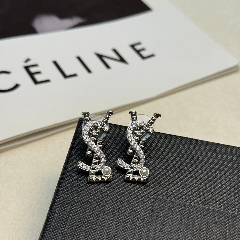 18K YSL Gold Diamond Earrings