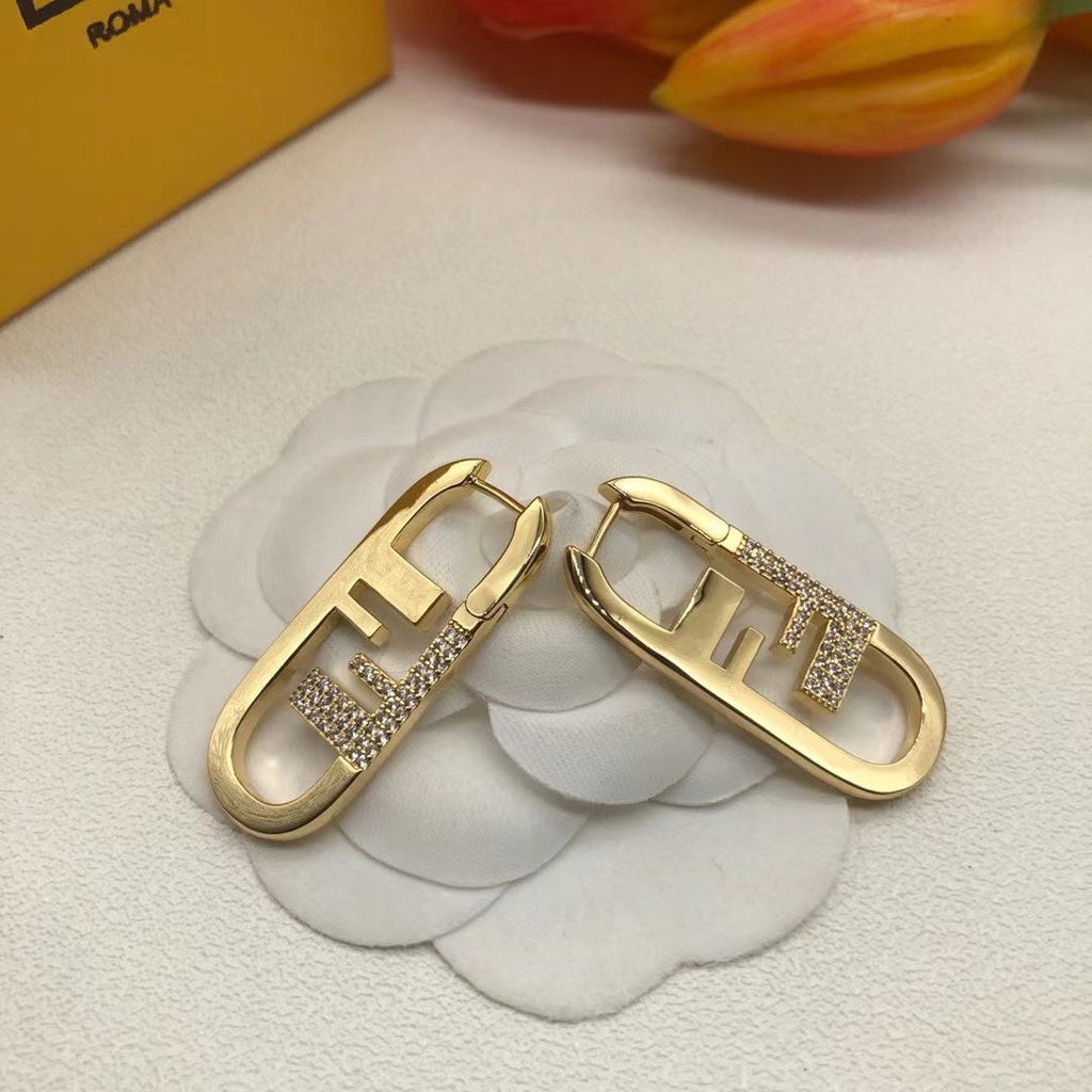 18K Fendi OLock Diamonds Earrings