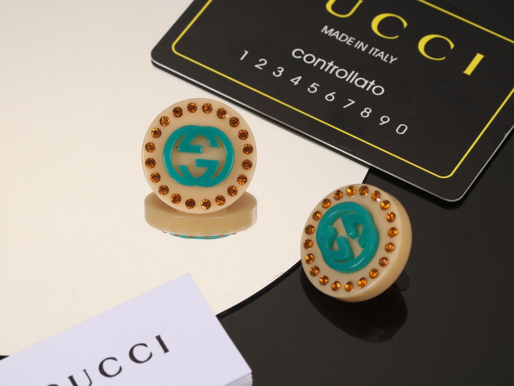 18K Double Gucci Resin Earrings