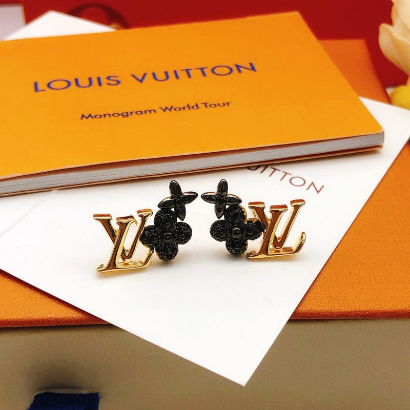 18K Louis Vuitton Black Blossom Earrings