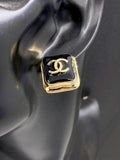 18K Square  Chanel Earrings