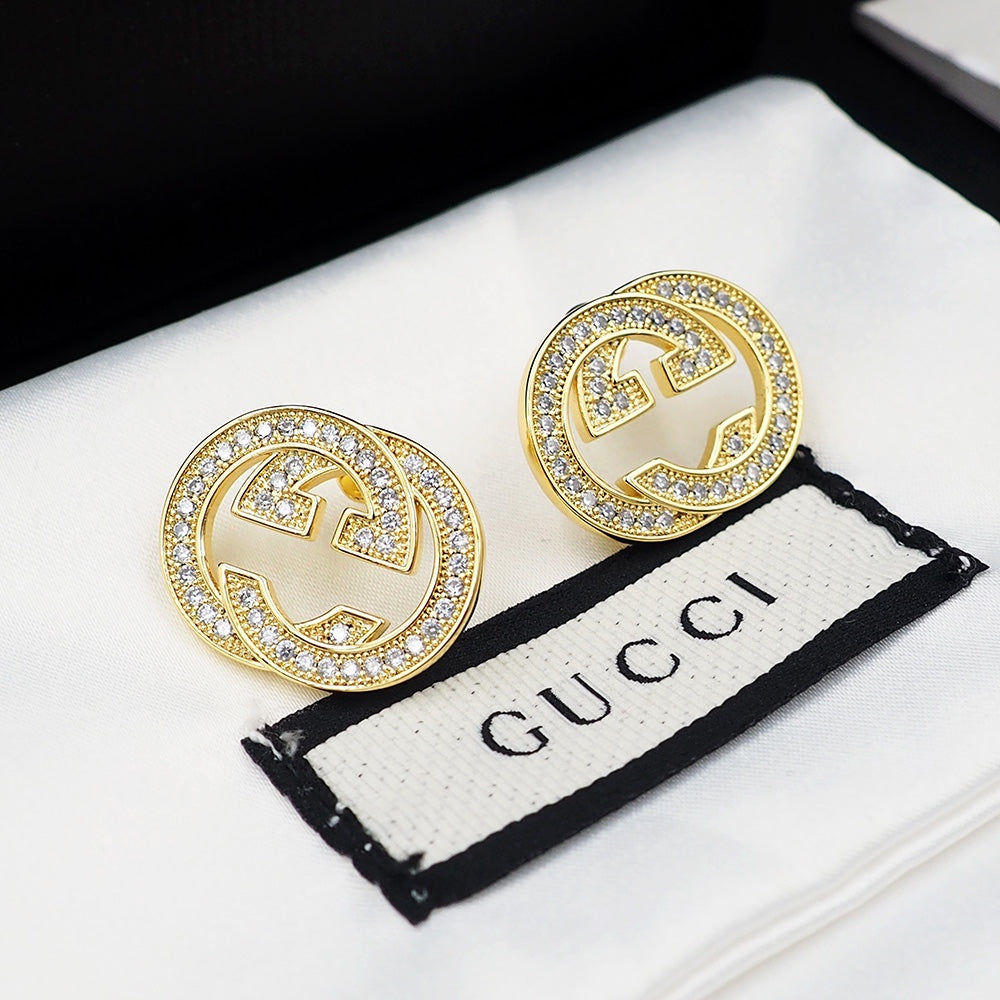 18K Double Gucci Diamonds Earrings