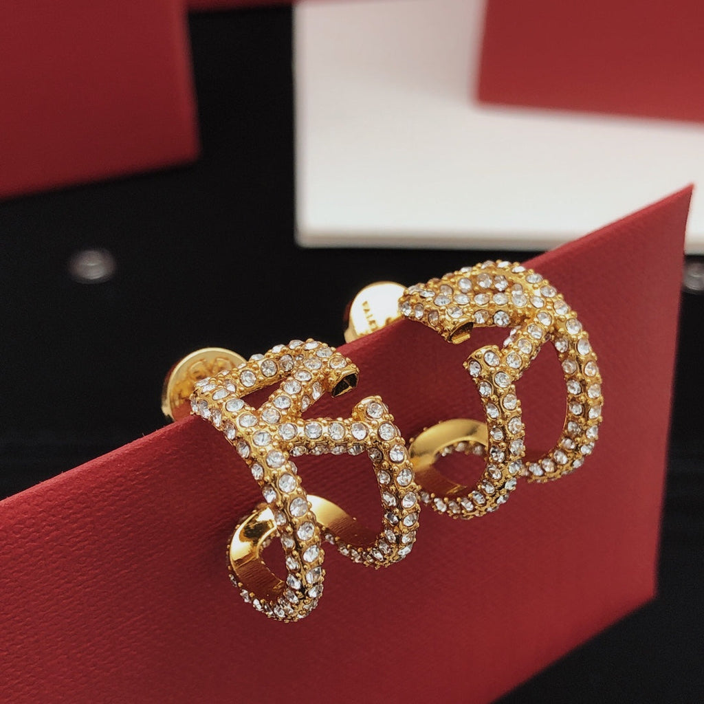 18K Valentino Diamonds Open Earrings
