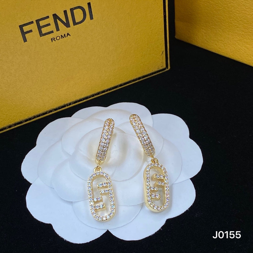 18K Fendi OLock Diamonds Earrings