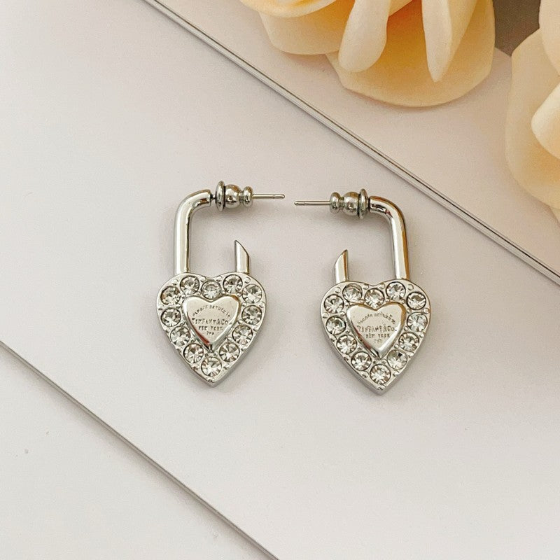 18K Tiffany Diamond Heart Earrings