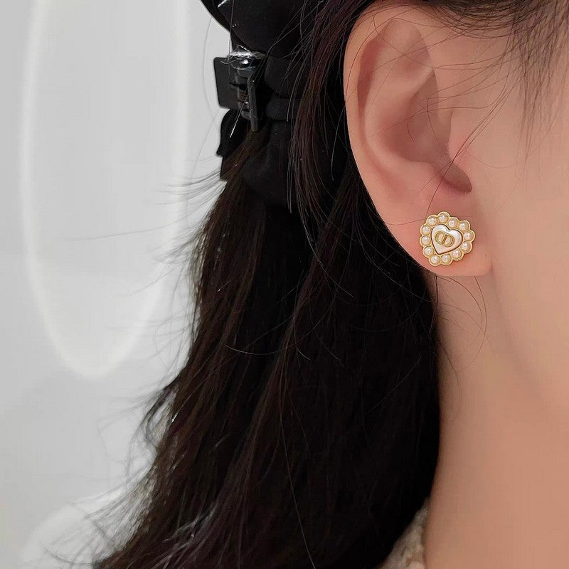 18K Petit Dior Baroque Stud Earrings