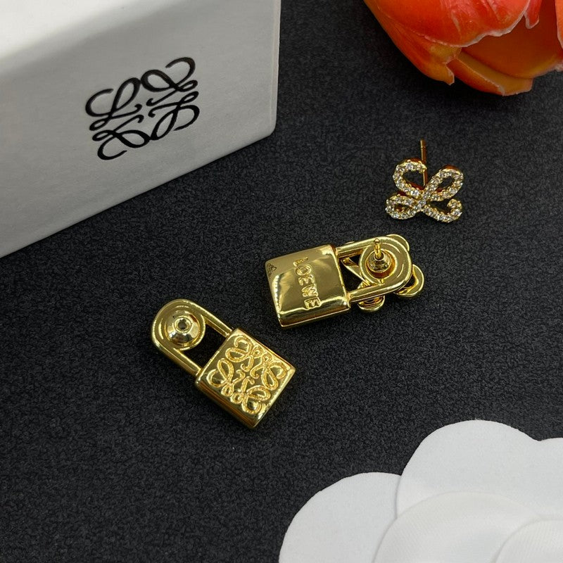 18K LOEWE Anagram Diamond Earrings