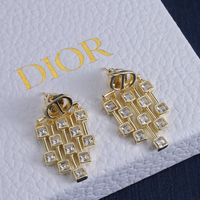 18K Dior Crystal Earrings