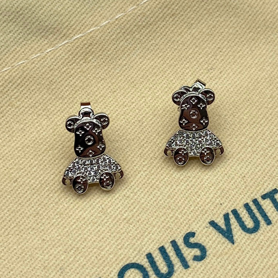 18K Louis Vuitton Bear Earrings