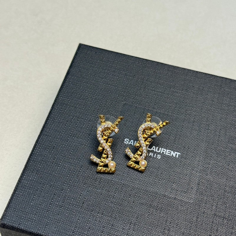 18K YSL Gold Diamond Earrings