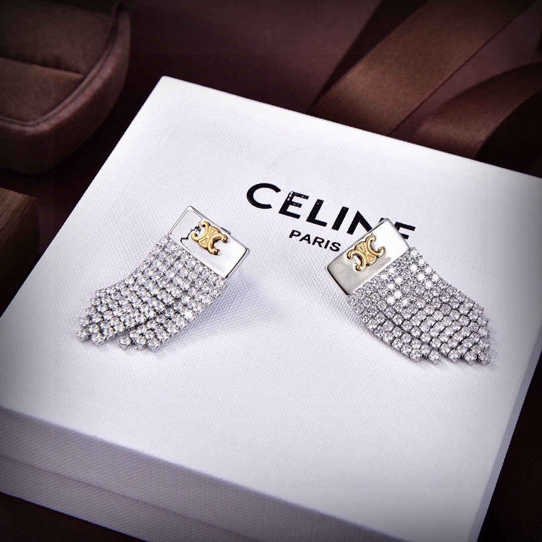 18K Celine Diamonds Tassel Earrings