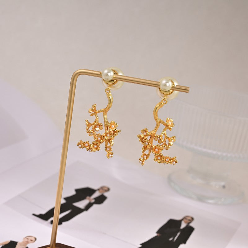 18K Dior Tribales Tree Clip Earrings