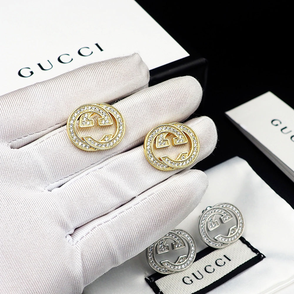 18K Double Gucci Diamonds Earrings
