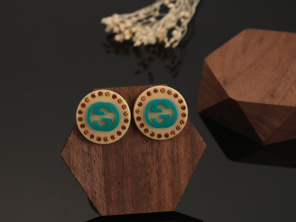 18K Double Gucci Resin Earrings