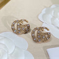 18K Double Gucci Crystals Earrings