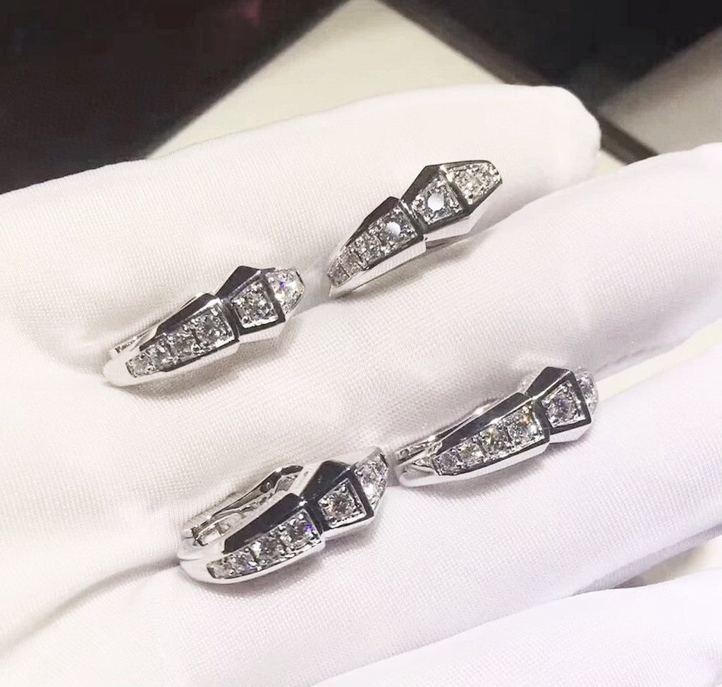 18K BVLGARI Serpenti Diamond Earrings