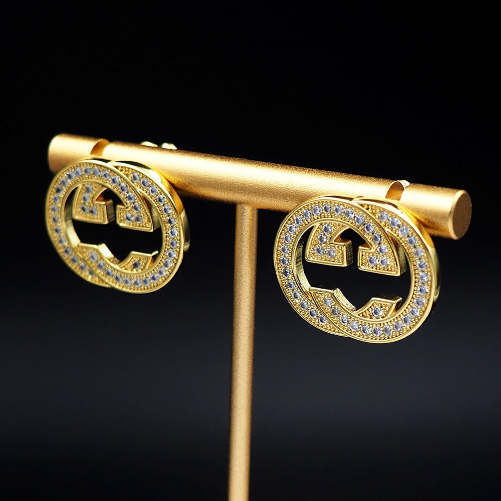 18K Double Gucci Diamonds Earrings