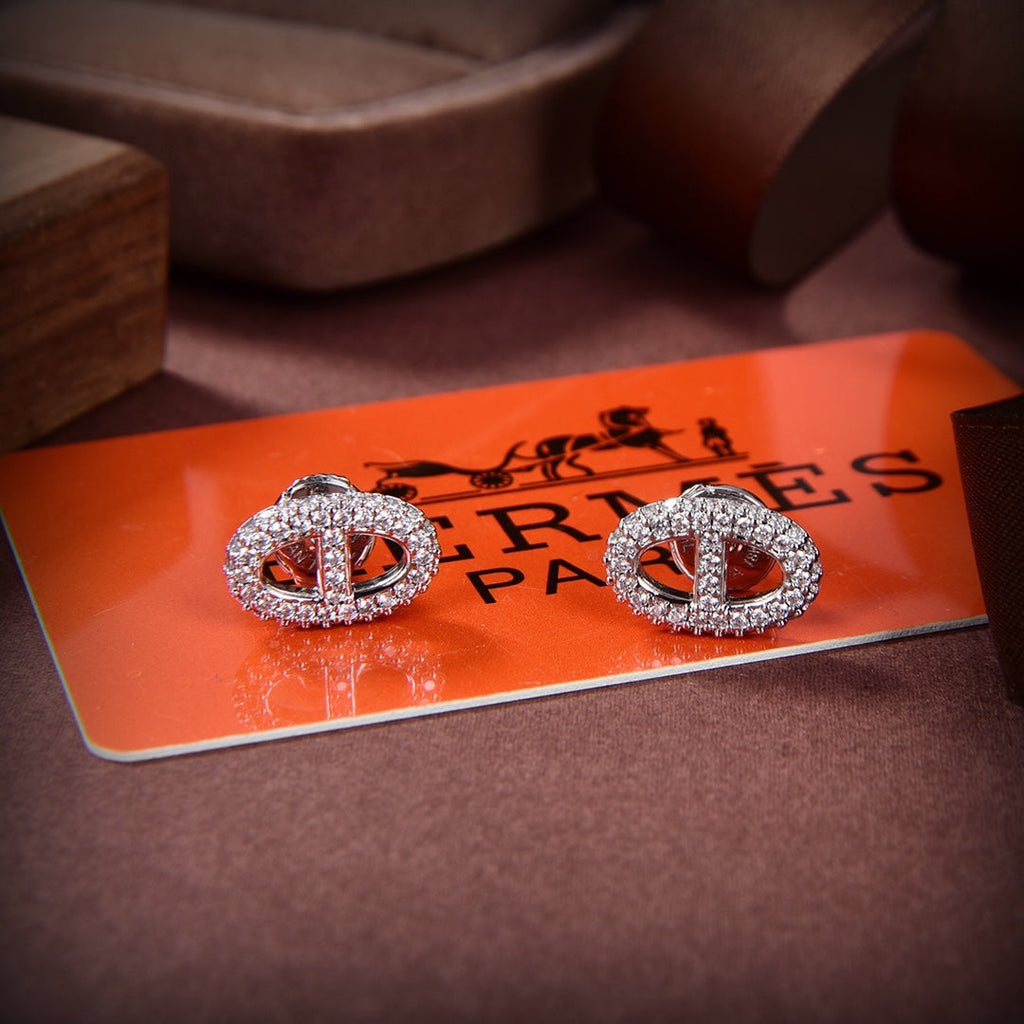18K Farandole Diamond Hermes Earrings