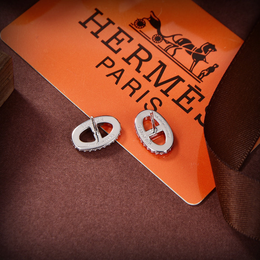 18K Farandole Diamond Hermes Earrings
