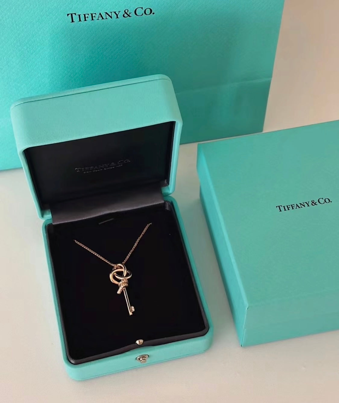 18K Tiffany Keys Woven Diamonds Medium Necklace
