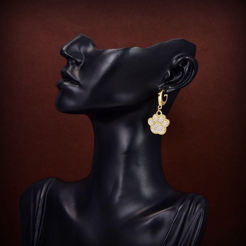 18K Balenciaga Diamond Gold Earrings