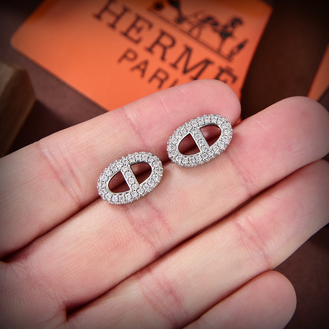 18K Farandole Diamond Hermes Earrings