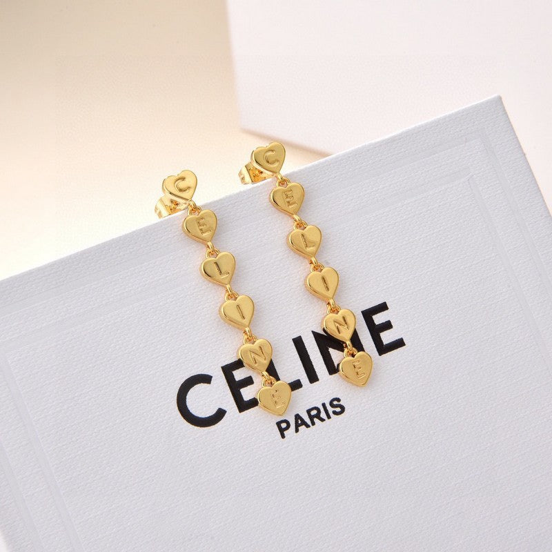 18K Celine Gold Long Earrings